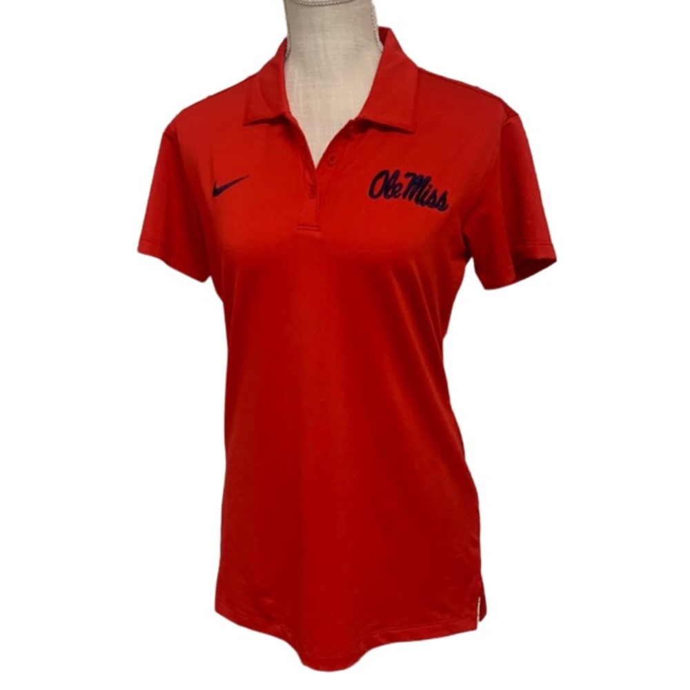 NIKE Ole Miss Red Dri-Fit Polo Shirt